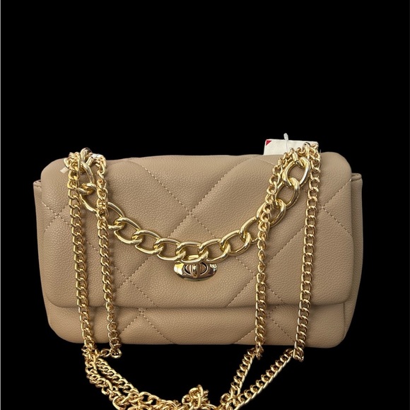 Beige Nude Color Quilted Crossbody Bag BNWT - Picture 5 of 7